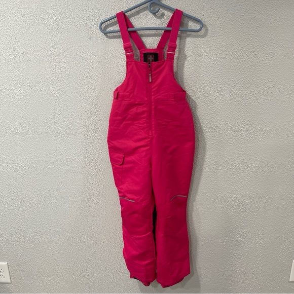 Swiss Tech Girl's Pink Snow Bib Pants Girls Large  10-12 Overalls - Picture 1 of 8